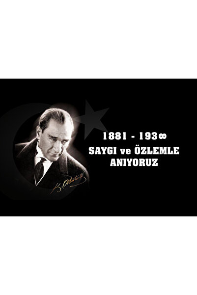 TELLGRAF 10 Kasım Temalı Vinil Afiş (70x100 cm 1 Adet Köşeleri Metal delikli)