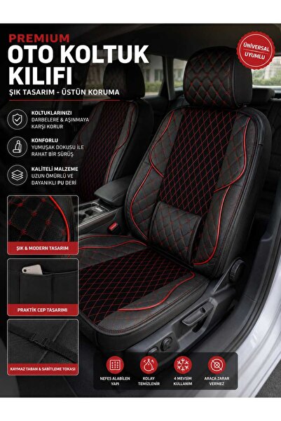 barototuning Peugeot 207 Luxury Leather 5-Piece Set Car Seat Cover Black Red ...