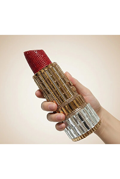 Svarn Atelier Crimson Bullet Crystal Clutch Bag Rhinestone Bag