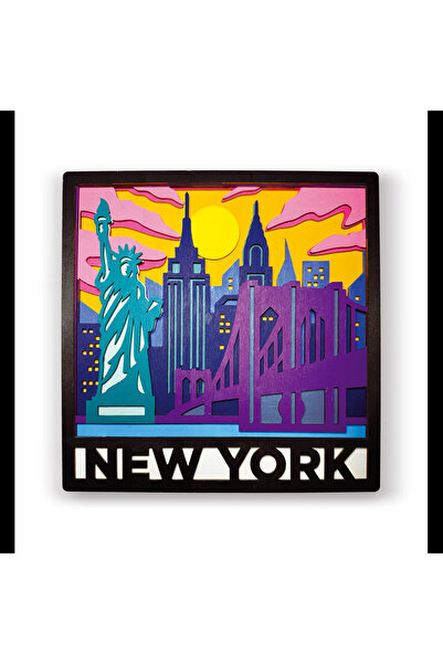 OEM Splat Planet Ξύλινο Σετ Χειροτεχνίας "New York Wood Art" 25x25cm