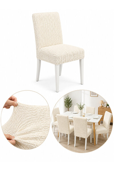 delfin Husă Elastică pentru Scaun, Material Texturat Premium, Set 6 Bucăți