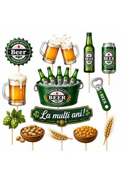 DecoParty Set de decorațiuni pentru tort – Tematică BEER V1, 13 piese, Carton...