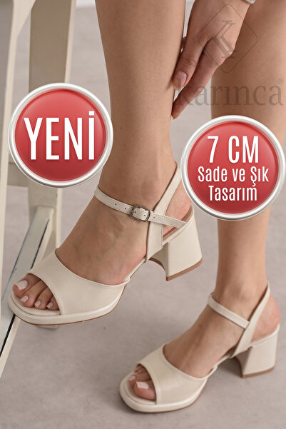 Karınca Wedding Shoes - 7cm Simple and Stylish Design Talya Bant, Thick Heele...