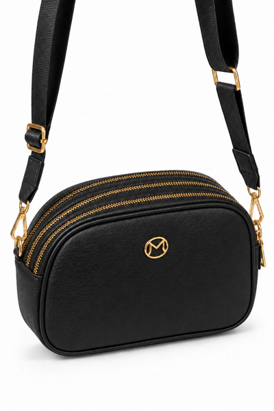 FHD BAGS Women's Multi-Compartment Back Zipper Adjustable Strap Faux Leather ...