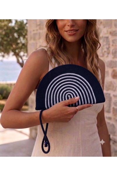 Dekor köşesi Handmade Clutch Evil Eye Beaded Bag