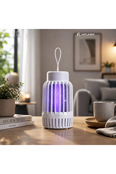 Genel Markalar USB-1 UV Işıklı 1200V Elektrikli Sinek ve Sivrisinek Öldürücü USB Kablolu Taşınabilir Gece Lambası Beyaz