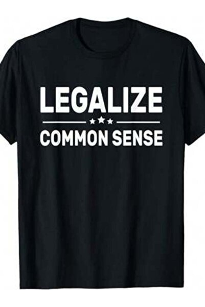 KYMC07 تي شيرت Legalize Common Sense - تي شيرت بتصميم مضحك وساخر، مريح للارتد...
