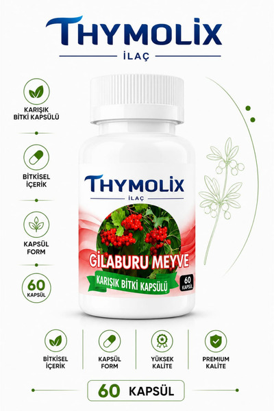 THYMOLİX İLAÇ Gilaburu Meyve Karışık Bitki Kapsülü – 60 Kapsül