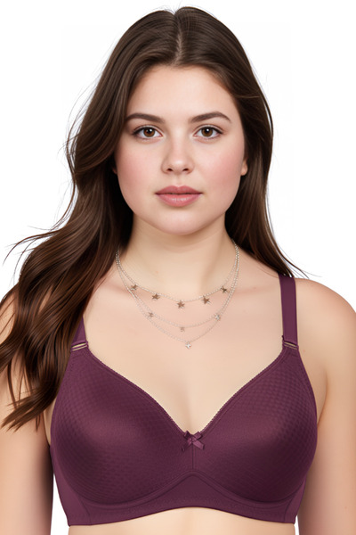 YESENİA Jacquard Wire-Free Silicone Minimizer Gathering Bra