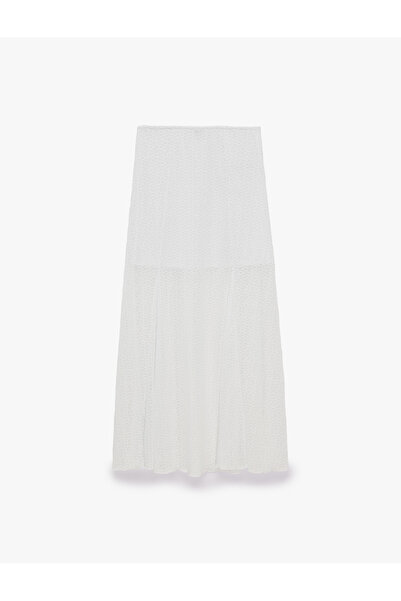 Koton Normal Waist Slim Fit Midi Lace Skirt
