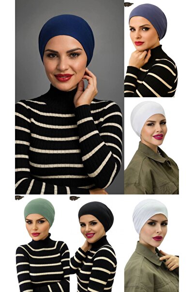 ALDAIYR Adet Tesettür Elastic Non-Slip Seamless Snap-On Sea Cap Practical Cap
