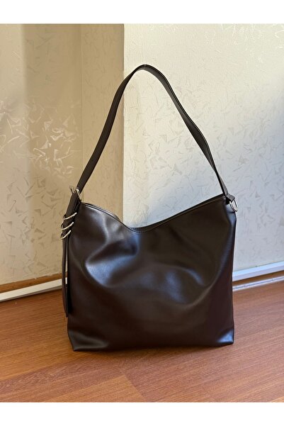 Bagnest Large Size Women's Shoulder Bag with Ring Belt Detail