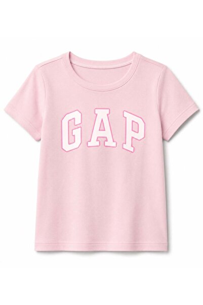 GAP Kids تي شيرت Gap للفتيات بأكمام قصيرة مطبوع عليه شعار من عمر 3-5 سنوات با...