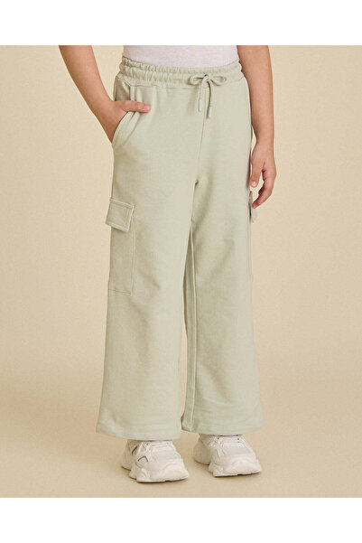 REDTAG Girls Pale Green Cargo Pocket Track Pants