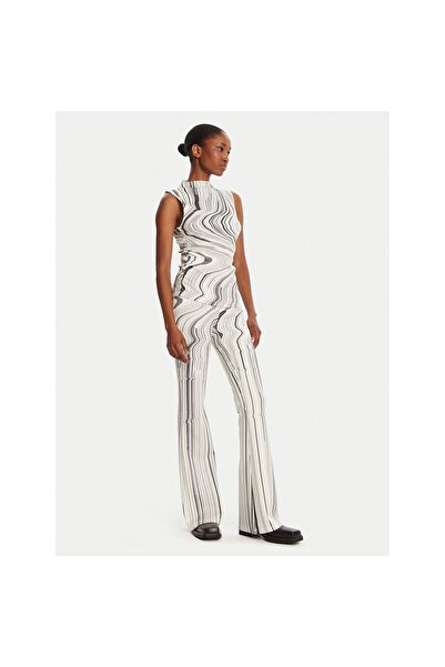 Desigual Pantaloni de damă din material textil 25WWPK02 Crem
