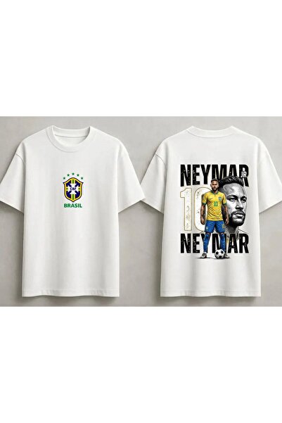 SVART WEAR Tricou unisex Neymar Jr Brasil, supradimensionat, 100% bumbac