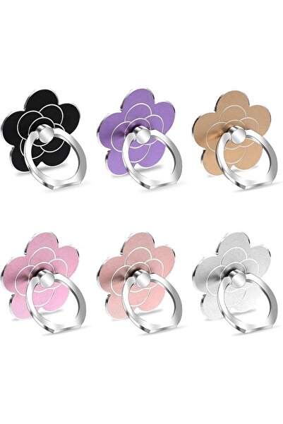 Generic 6 Pcs Flower Cell Phone Ring Holders with Kickstand