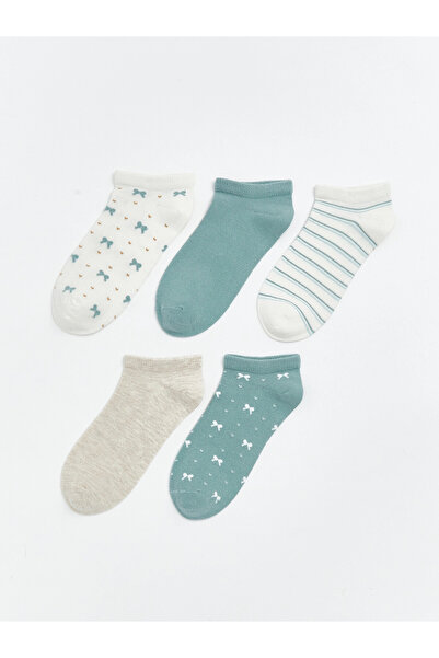 LC Waikiki Lcw Dream White Patterned Women's Booties Socks 5-Pack