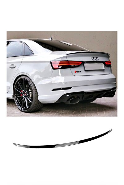 Harphour Audi A3 Bagaj Üstü İnce Pianoblack Spoiler S Style 2013-2020 8V Uyum...