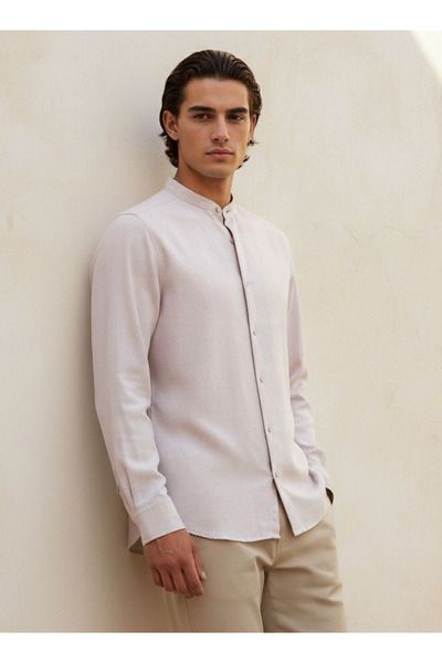 FAV FS HOUNDSTOTH MANDARIN COLLAR SHIRT