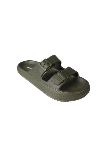 Akınal Bella Akinbella Men's Black Gray Size 46-47 Double Tape Buckle Rubber ...