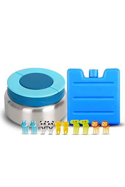 STAR BABiES Set Of 3 Combo - tainless Steel Snack Bowl with Blue Lid, Reusabl...