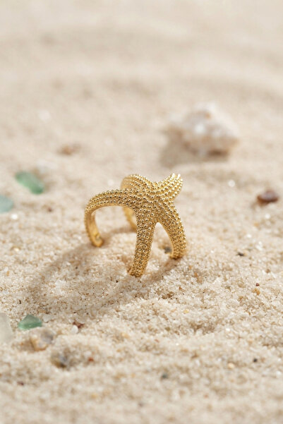 Mega Bazaar Gold Color Starfish Model Women's Ring