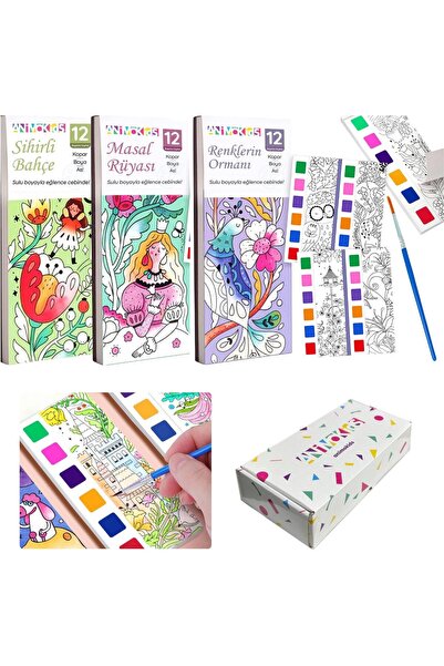 Yıldızan Renk Paletli Sulu Boya Etkinlik Seti, Kendin Yap (DIY) Kitap Ayracı,...