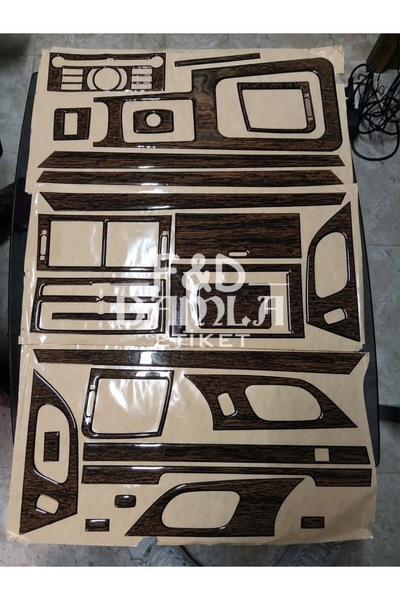 FD Damla Etiket Peugeot 407 Dashboard Console Trim Chest Mahogany Veneer Dark...