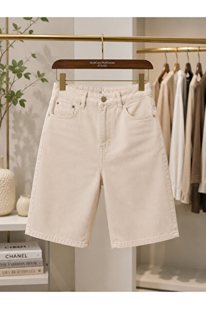 DEEP MOOD Lycra High Waist Bermuda Capri – Cream