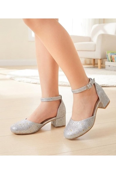 Surpie Shoes Children's Evening Dress Heeled Shoes, Children's Low Heeled Shoes
