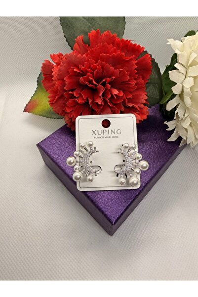 XUPING JEWELRY 14K RENGİ TOP İNCİLİ ÇELİK KÜPE