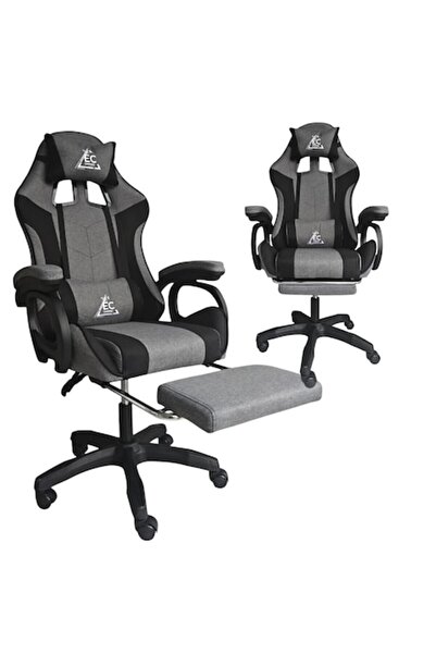 ECARLA Scaun de gaming și de birou, Suport pentru picioare, Material textil, ...