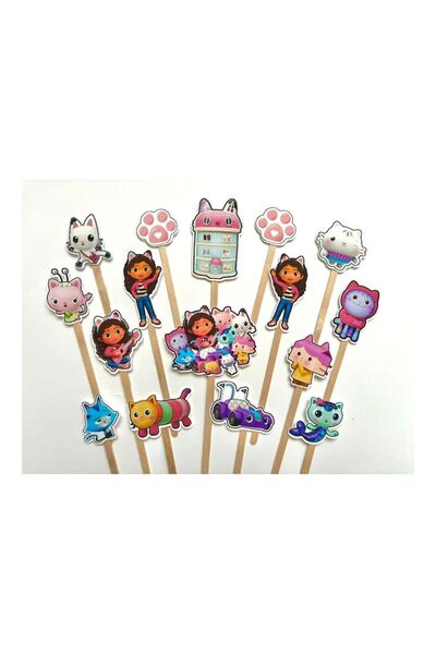 DecoParty Set de decoruri pentru tort – Tematică Casa de Păpuși a lui Gabby, ...