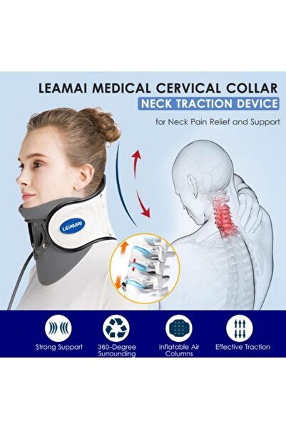 Yallabena Inflatable Cervical Neck Support Brace with Hand Pump, Portable Nec...