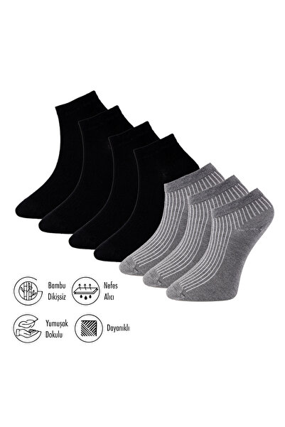 Lion Monroe Pure Bamboo Summer Men's Booties Flat Short Black Socks Seamless ...