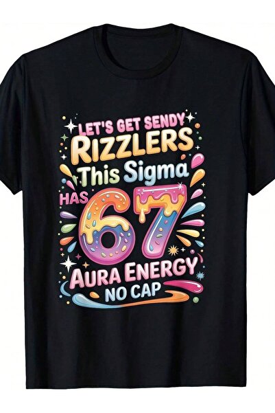 Astogria13 تي شيرت Lets Get Sendy Rizzlers Aura Energy أسود بتصميم ستريت وير ...