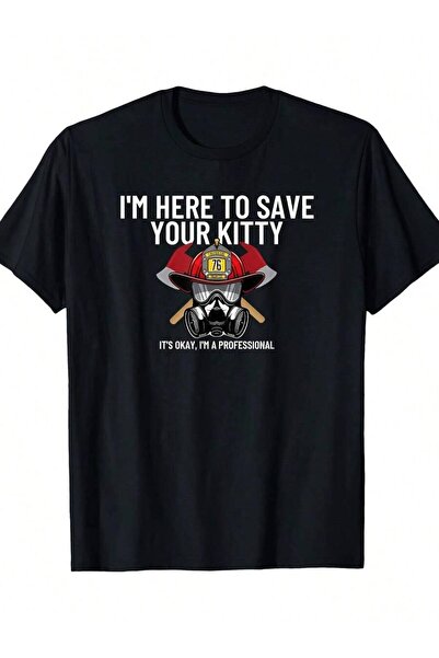 Astogria13 Save Your Cat- Funny Firefighter Gift T-Shirt- 220g, PLUS SIZE
