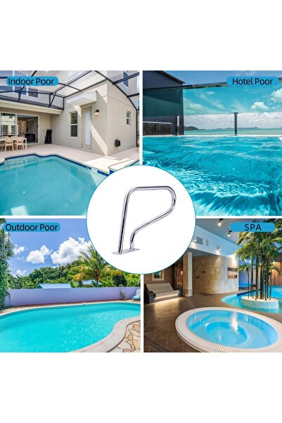 Garvee Stainless Steel Pool Handrail 32x22.5 Inch Universal Swimming Pool Sta...