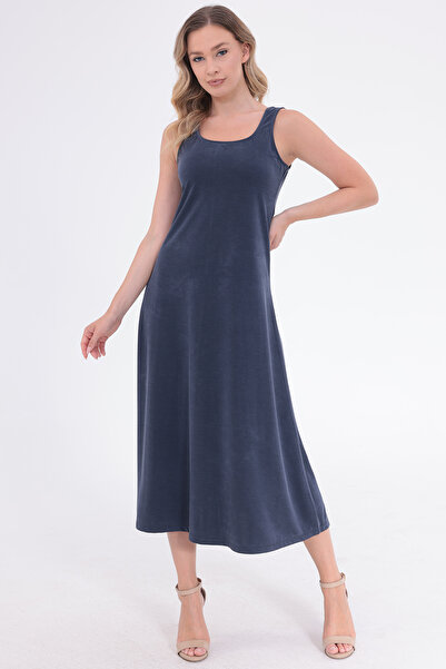 Mega Life Sleeveless Skirt Bell Model Pique Modal Dress