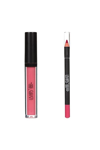 Ushas Set luciu de buze și creion, nuanță roz, 3.8 ml – finisaj atrăgător și ...
