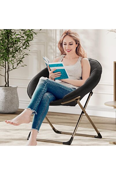 Garvee Folding Saucer Chair - Faux Fur Soft and Comfortable - Ideal for Bedro...