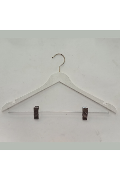 AĞIRSOY 8 Pieces of Nickel-Plated Skirt and Trouser Hangers 43 cm