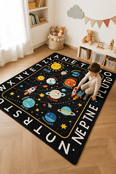 Generic 1 Pc Rubber Backed Washable Learning Play Mat Alphabet Space Rug Non ...