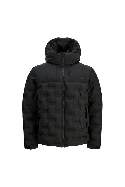 Jack & Jones Palton negru pentru bărbați Point Heat Quilted (12285932-B)