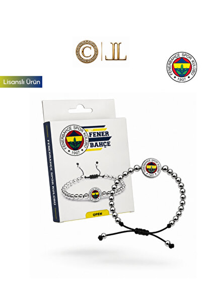 Fenerbahçe New Season Unisex Licensed Logo Thin Hematite Natural Stone Bracel...