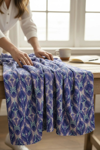Akbaşlar Modern Patterned Polyester Elastane Knitted Fabric |   1 Meter |   L...