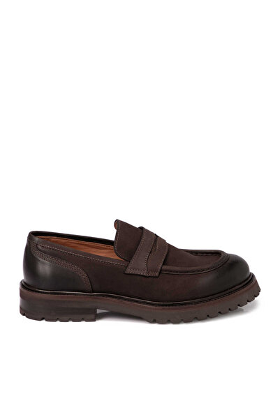 Tergan Kahverengi Hakiki Deri Erkek Loafer - E25S1AY57459-A24