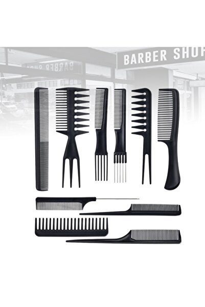 newnet Set piepteni profesionale pentru coafor 10 piese |   Set pentru tuns, ...