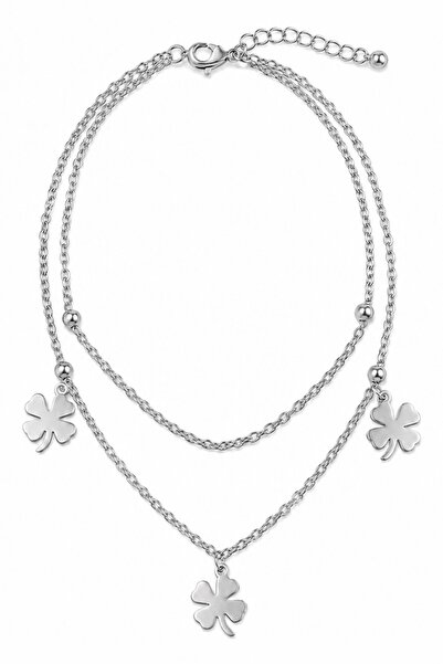 X-Lady Accessories Gümüş Renk Top Sf 3 Yonca Çelik Halhal - 3916